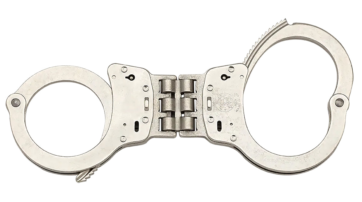 S&W 350096 Model 300 Nickel Steel Hinged Double Lock Handcuffs