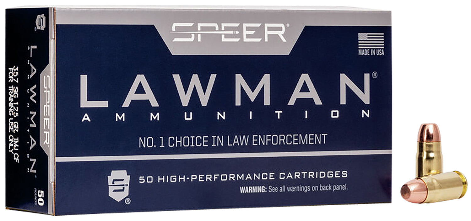 Speer .357 Sig 54232 Lawman Training Clean-Fire Total Metal Jacket Flat Nose 125 Grain