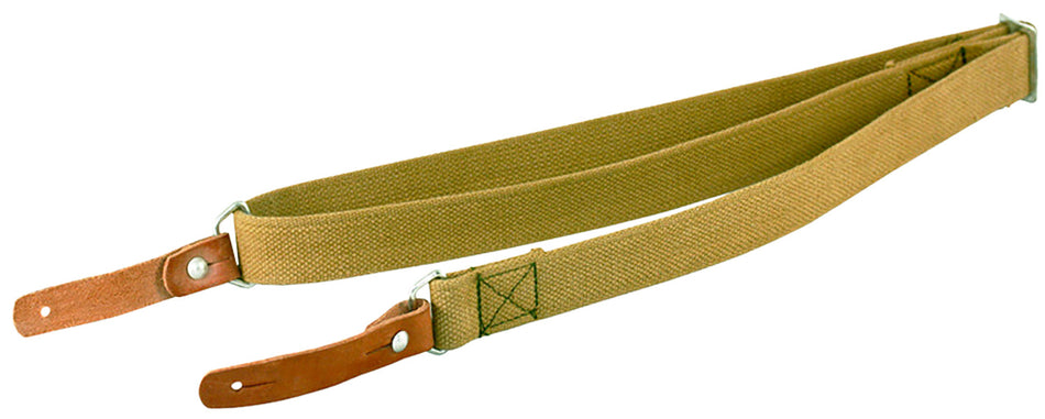 Aim Sports AK/SKS Heavy Duty Sling Olive Canvas with Leather Trim and Metal Hardware 20-42 Inch