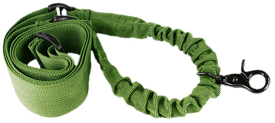 Aim Sports One Point Green Elastic Bungee Sling for Tactical Rifles 25 Inch OAL Adjustable