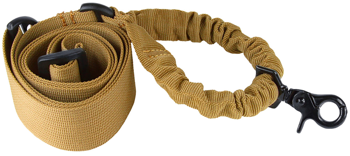 Aim Sports AOPST Single Point Bungee Sling Tan Elastic Tactical Rifle 25 Inch OAL