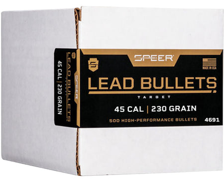 Speer 4691 .45 Caliber 230gr Lead Round Nose Component Bullets 500/Box