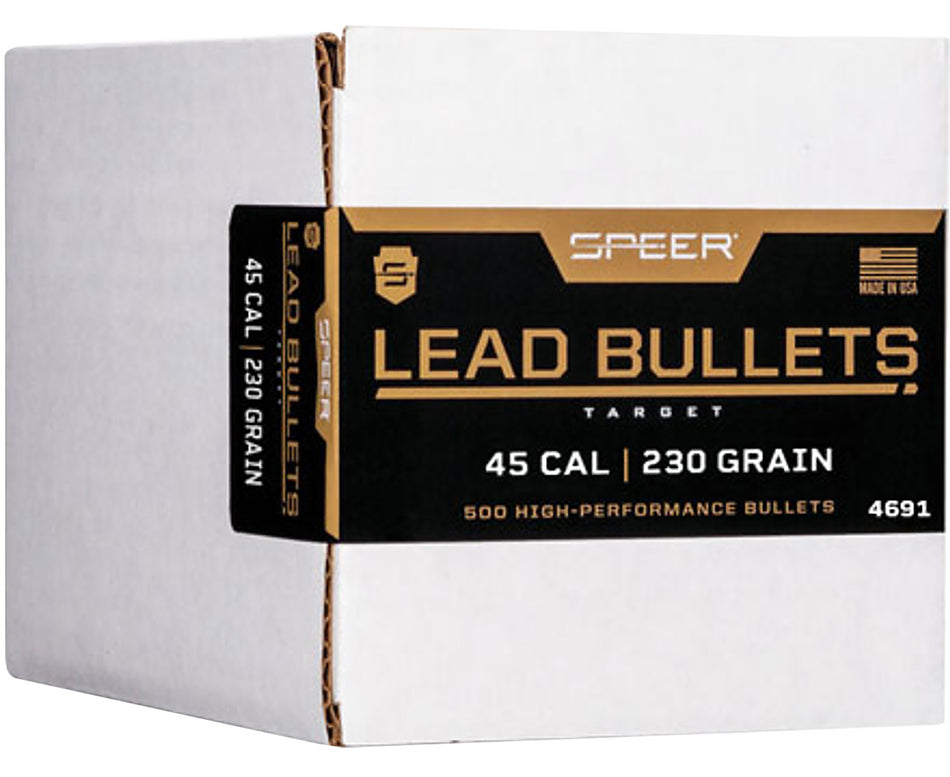 Speer 4691 .45 Caliber 230gr Lead Round Nose Component Bullets 500/Box