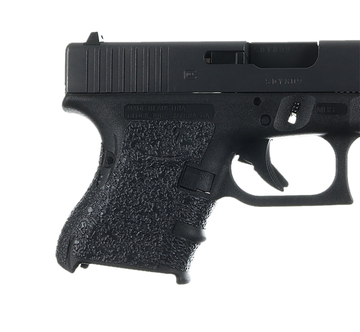 Talon Grips Black Textured Rubber Adhesive Grip, Glock 26/27/28/33/39 Gen4 Medium Backstrap