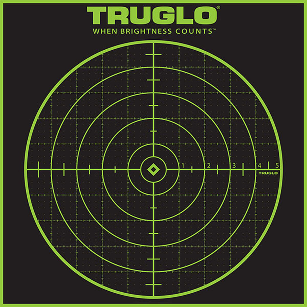 TruGlo TG10A12 Tru-See Grid Fluorescent Green Self-Adhesive Bullseye Targets 12x12" 12-Pack