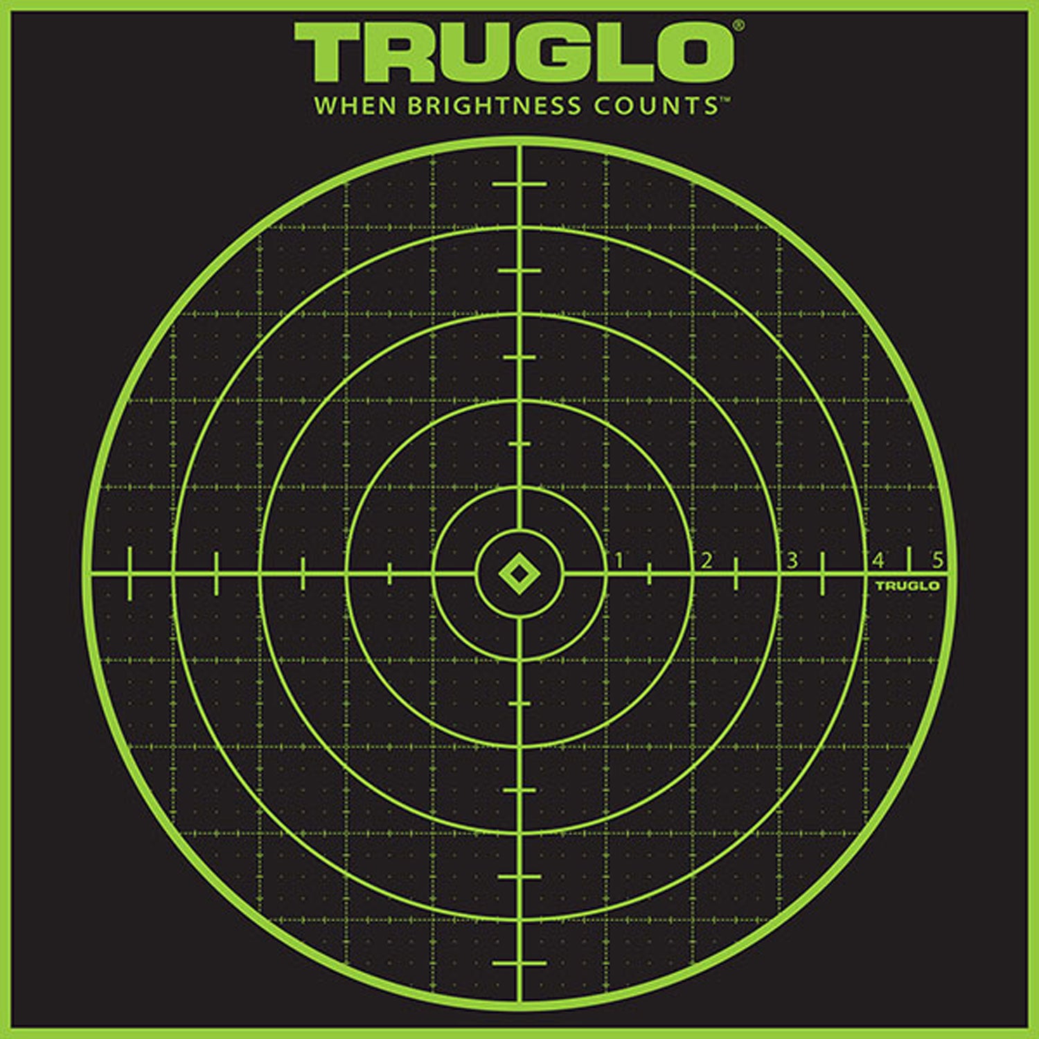 TruGlo TG10A12 Tru-See Grid Fluorescent Green Self-Adhesive Bullseye Targets 12x12" 12-Pack