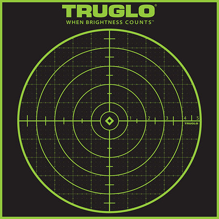 TruGlo TG10A12 Tru-See Grid Fluorescent Green Self-Adhesive Bullseye Targets 12x12" 12-Pack