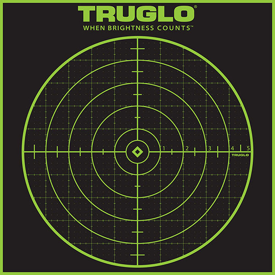 TruGlo TG10A12 Tru-See Grid Fluorescent Green Self-Adhesive Bullseye Targets 12x12" 12-Pack