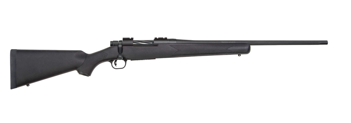 Mossberg 27838 Patriot Full Size .243 Win Rifle, 5+1, 22" Fluted Barrel, Black Synthetic Stock