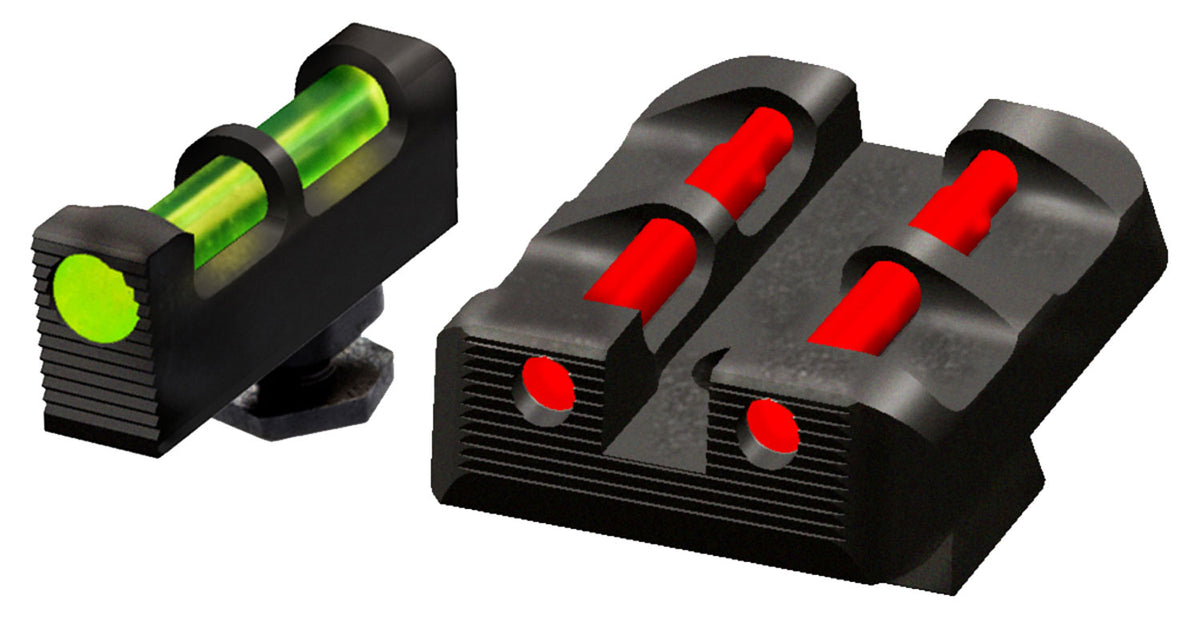 HiViz GLT178 Glock Target Sight Set Green Front Red Rear Fiber Optic Fits 9mm 40 S&W 357 Sig