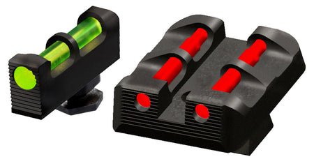 HiViz GLT178 Glock Target Sight Set Green Front Red Rear Fiber Optic Fits 9mm 40 S&W 357 Sig