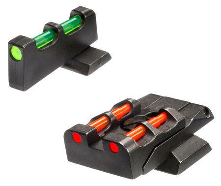 HiViz SWMPE21 S&W M&P Adjustable Sight Set Green Front Orange Rear Fiber Optic Elevation Adjustable