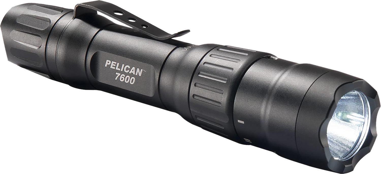 Pelican 7600 Law Enforcement Flashlight Black Anodized 944 Max Lumens White/Red/Green LED