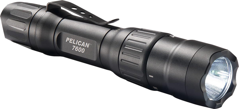 Pelican 7600 Law Enforcement Flashlight Black Anodized 944 Max Lumens White/Red/Green LED