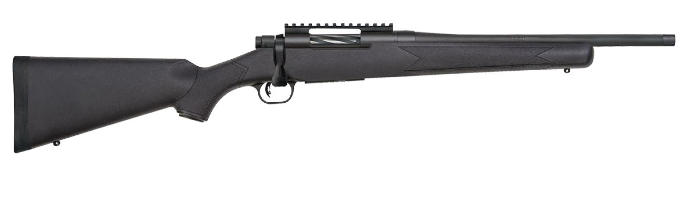 Mossberg Patriot 28230 Carbine 6.5 Creedmoor 5+1 18in Threaded Bull Barrel, Matte Blued Picatinny Rail Receiver, Black Fixed Synthetic Stock