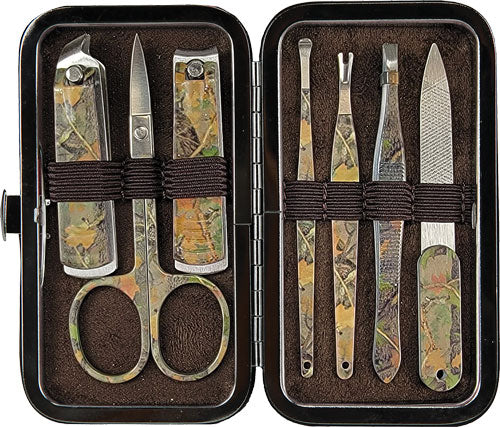 Rivers Edge 7-Piece Men's Green Camo Manicure Kit