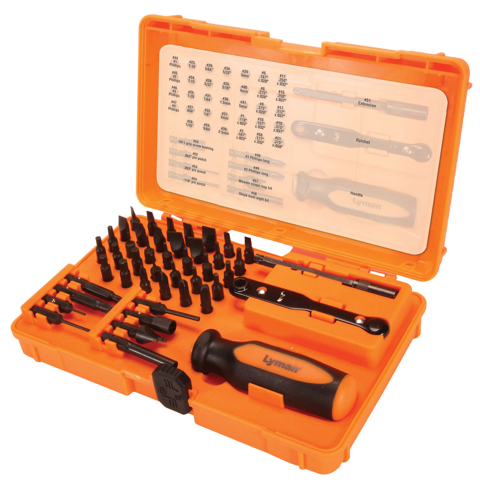 Lyman 7991360 45-Piece Master Gunsmith Tool Kit with Ratchet Wrench