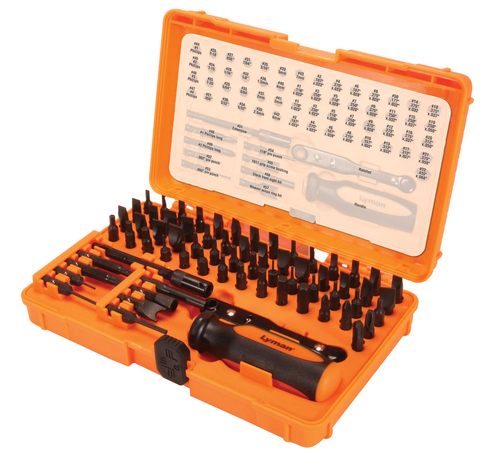 Lyman 7991361 68-Piece Master Gunsmith Tool Kit with Ratchet Wrench