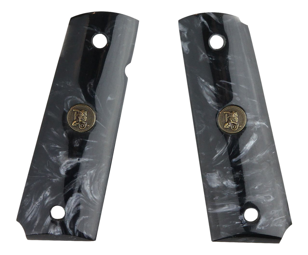 Pachmayr 62000 Brilliant Pearl Black Custom Grip for 1911 Ambidextrous Safety