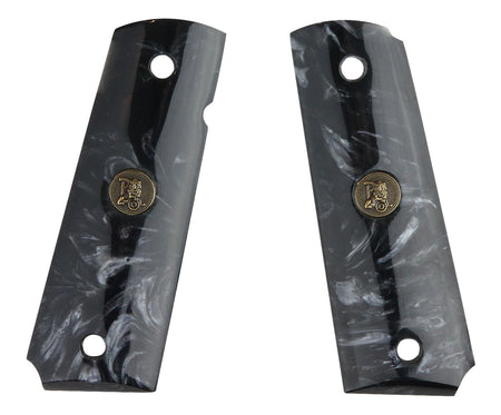 Pachmayr 62000 Brilliant Pearl Black Custom Grip for 1911 Ambidextrous Safety