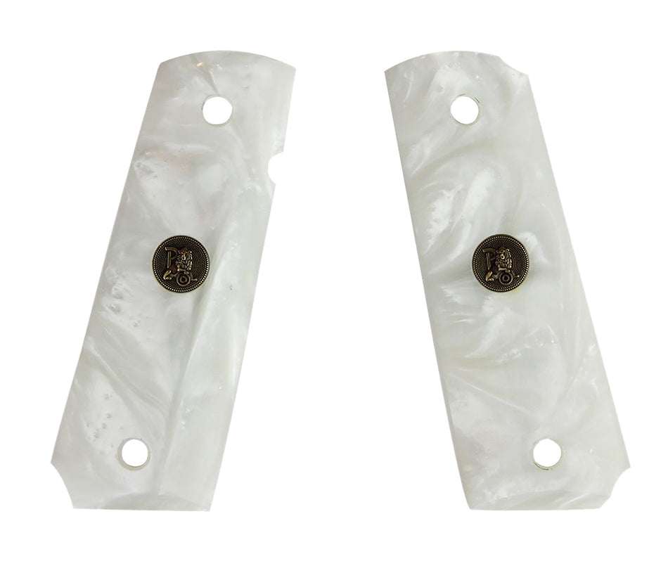 Pachmayr 62001 Brilliant Pearl White Custom Grip for 1911 Ambidextrous Safety
