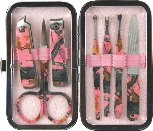 Rivers Edge Pink Camo 7 Piece Manicure Set for Women