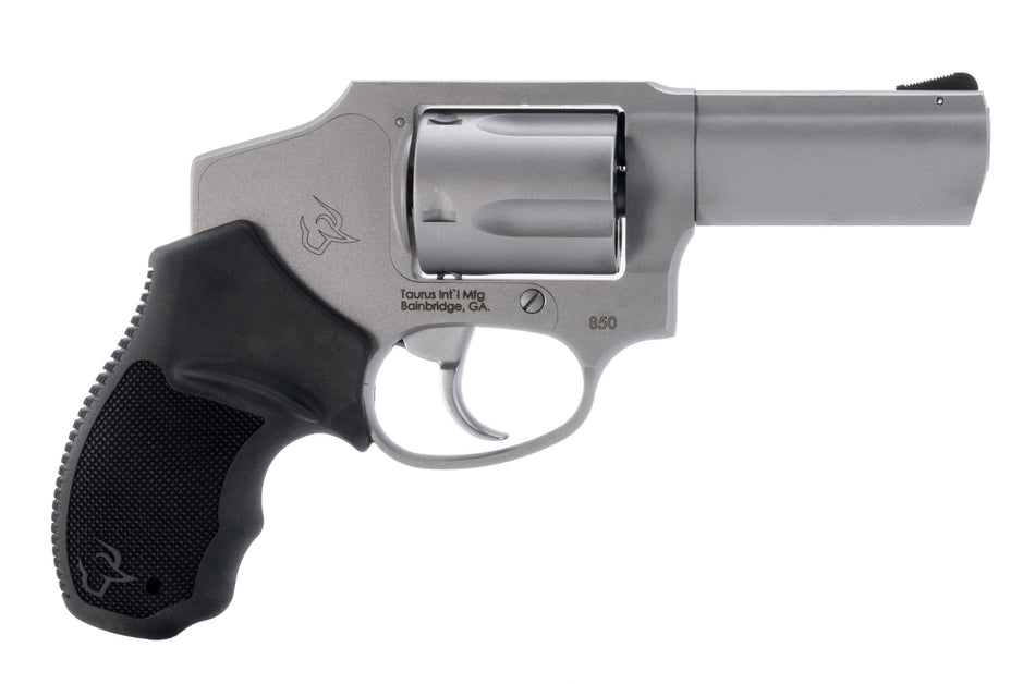 Taurus 850 Small .38 Special 5-Shot Revolver, 3" Stainless Barrel & Cylinder, Black Rubber Grip