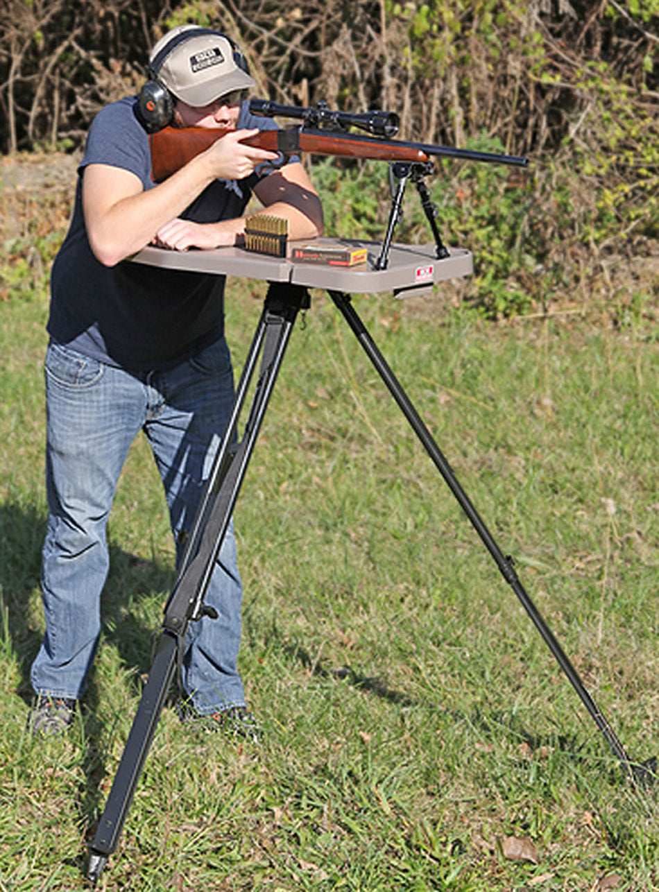 MTM Case-Gard Hi-Low Field Shooting Table Black/FDE 18" to 55" Height