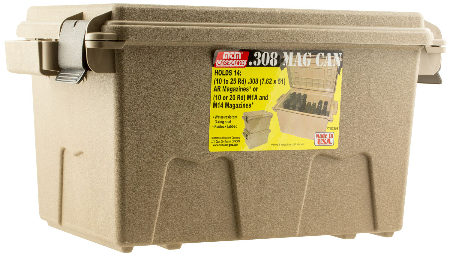 MTM Case-Gard TMC308 Flat Dark Earth .308 Win 7.62x51mm NATO AR Magazine Storage Can