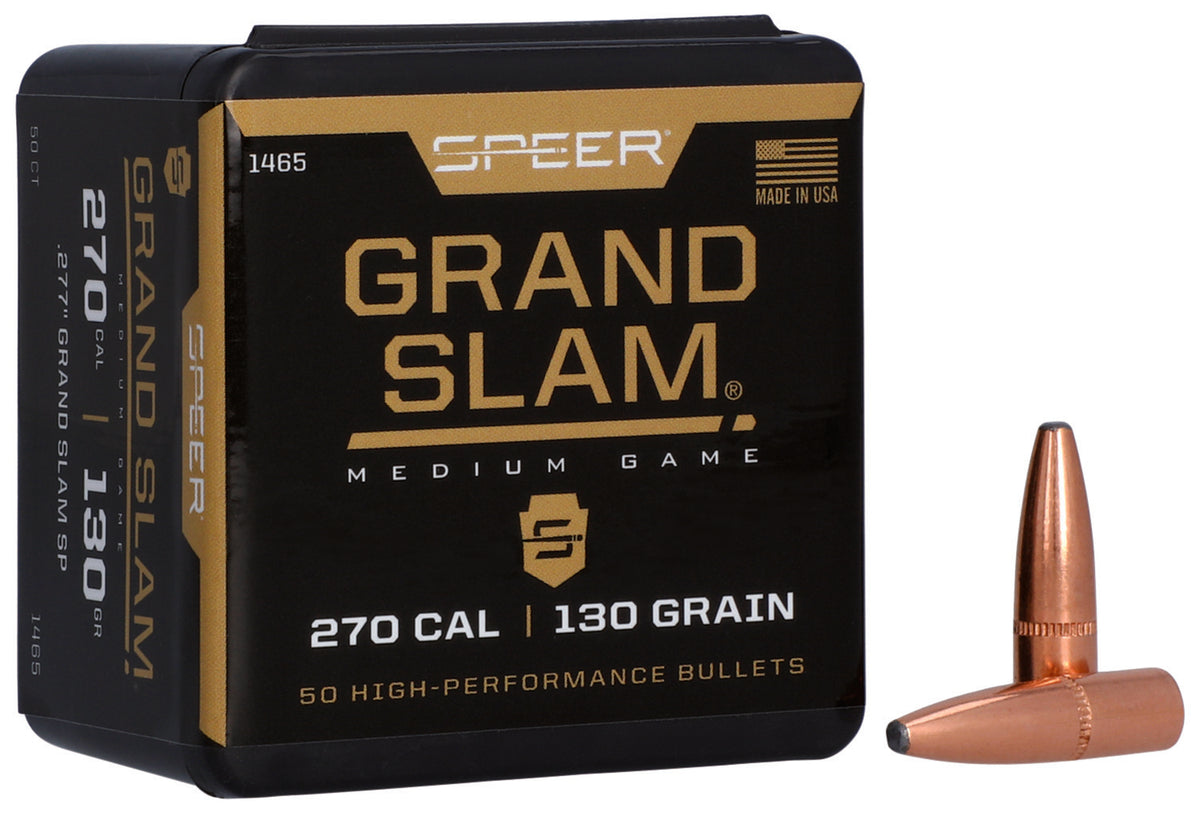 Speer Grand Slam 270 Cal 130 Grain Soft Point Bullets Box of 50