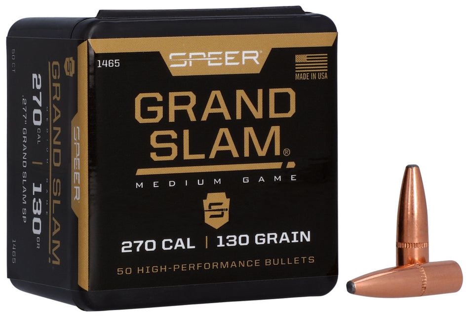 Speer Grand Slam 270 Cal 130 Grain Soft Point Bullets Box of 50