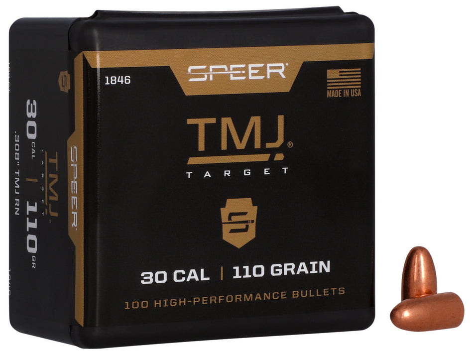 Speer TMJ 30 Cal 110 Grain Round Nose Total Metal Jacket Bullets Box of 100