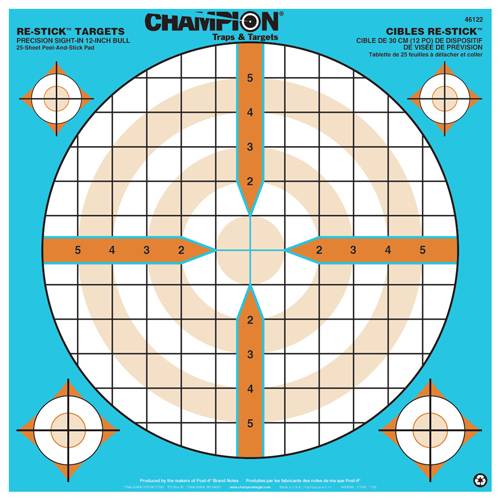 Champion Precision Sight-In Re-Stick Self-Adhesive Target
