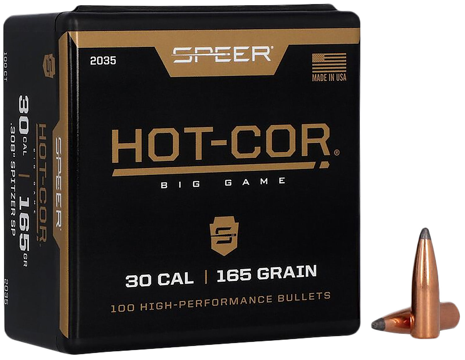 Speer 2035 .308 165gr Hot-Cor Soft Point Hunting Bullets