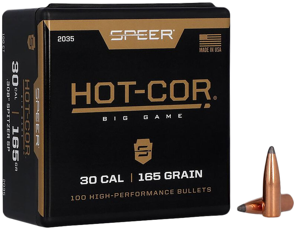 Speer 2035 .308 165gr Hot-Cor Soft Point Hunting Bullets