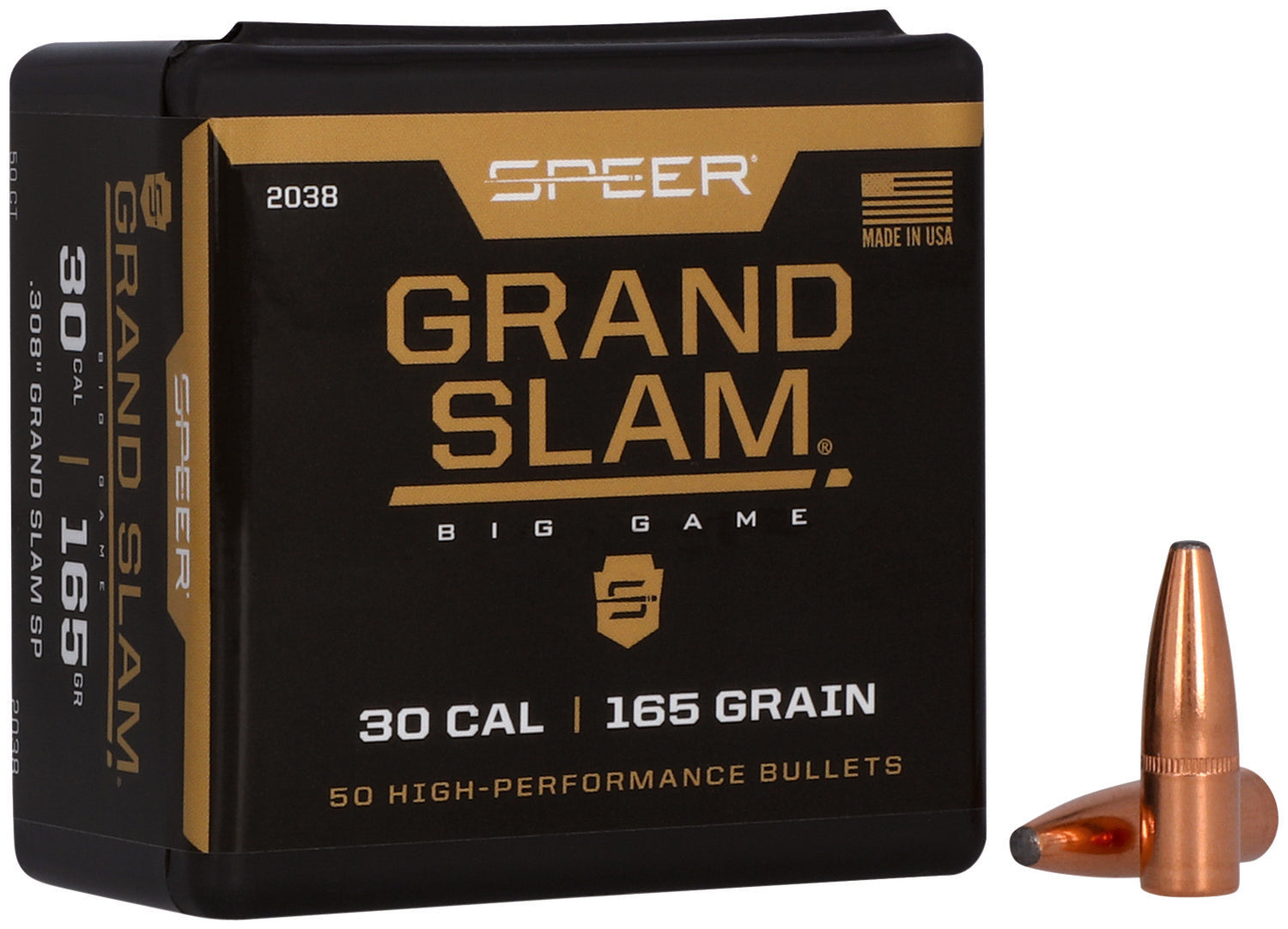 Speer 2038 .30 Cal 165gr Grand Slam Soft Point Hunting Projectiles
