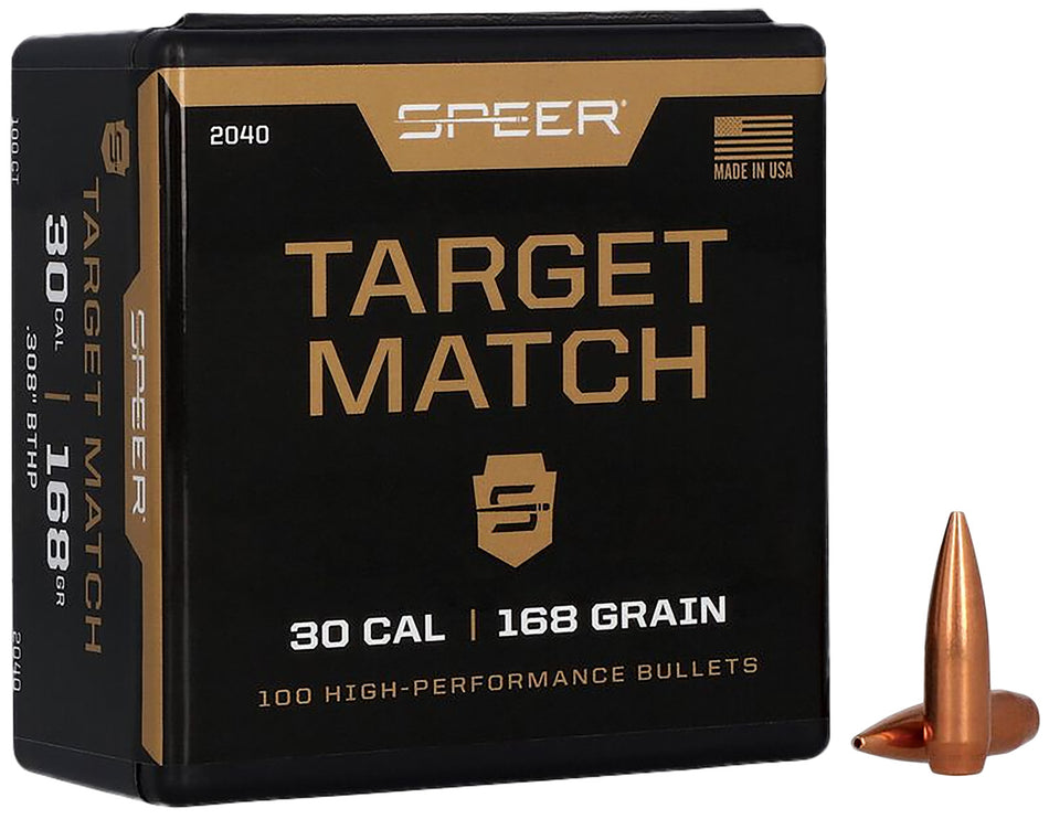 Speer 2040 .308 168gr OTM Boat Tail Match Grade Reloading Bullets