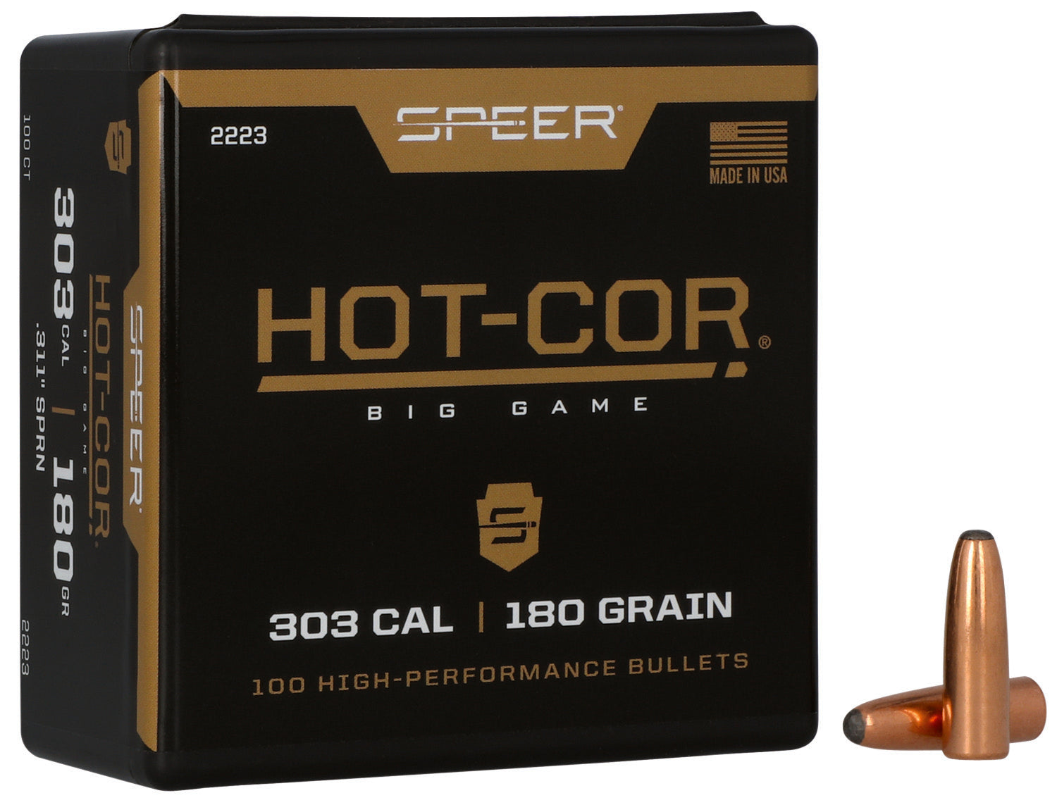 Speer 2223 .303 Cal 180gr Hot-Cor Soft Point Hunting Reloading Bullets