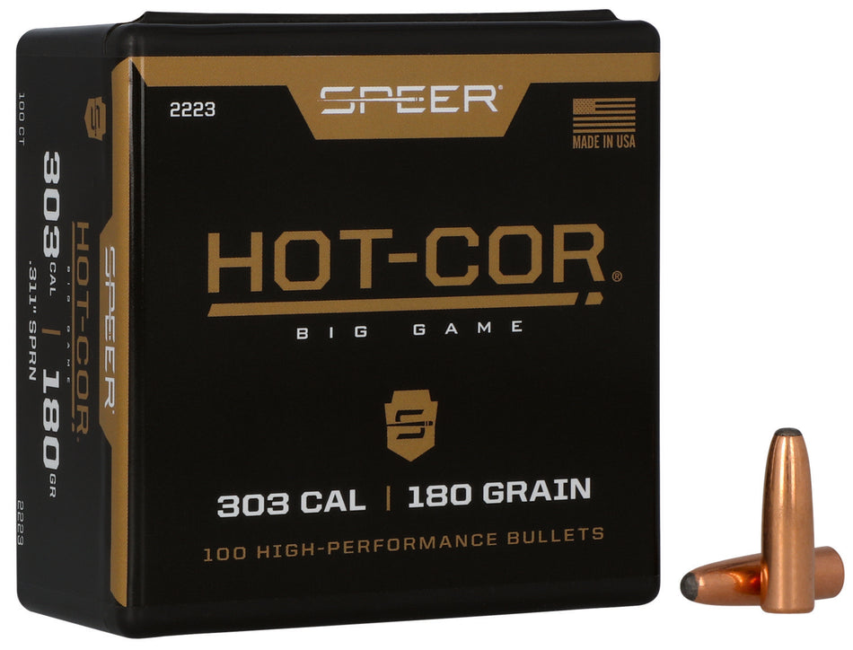 Speer 2223 .303 Cal 180gr Hot-Cor Soft Point Hunting Reloading Bullets