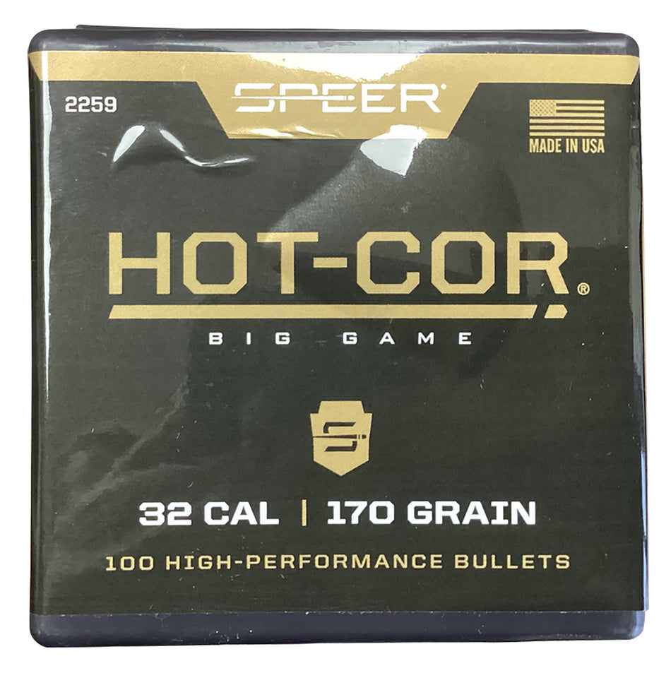 Speer 2259 .32 Cal 170gr Hot-Cor Soft Point Flat Nose Hunting Bullets