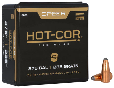 Speer 2471 .375 Cal 235gr Hot-Cor Soft Point Hunting Reloading Bullets