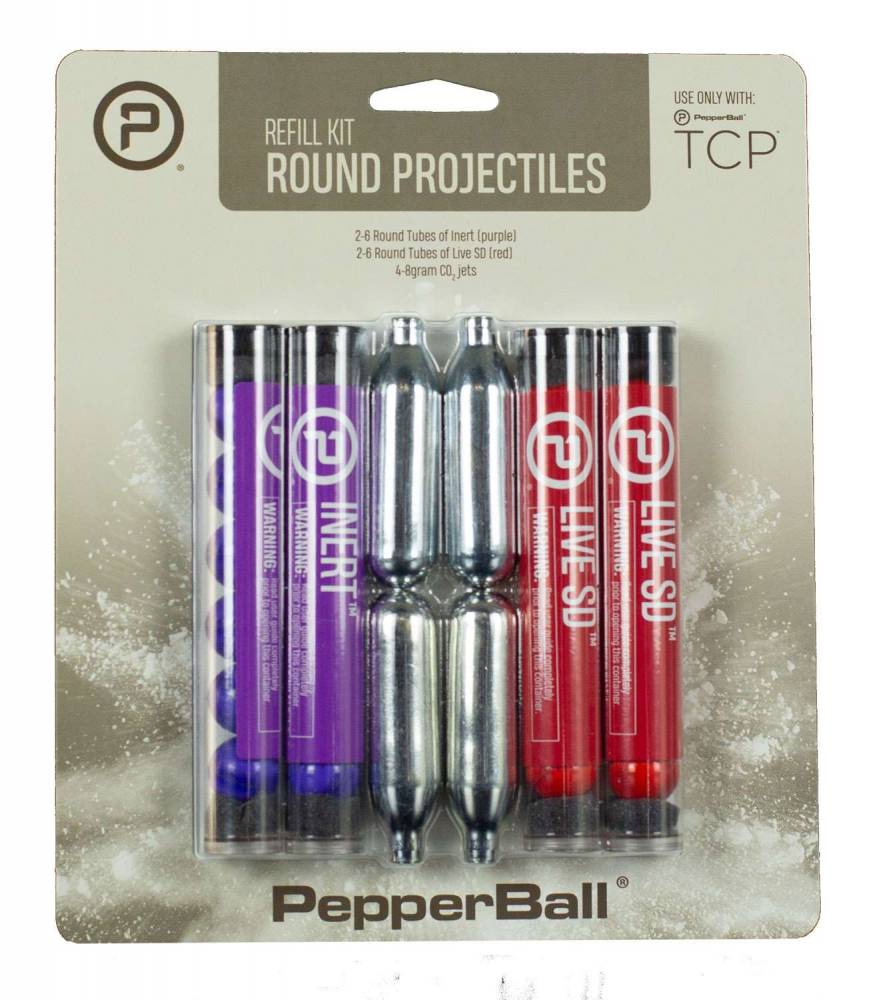 PepperBall TCP Projectile Refill Kit 2x 6ct Inert Tubes 2x 6ct Live SD Tubes 4x 8gr CO2