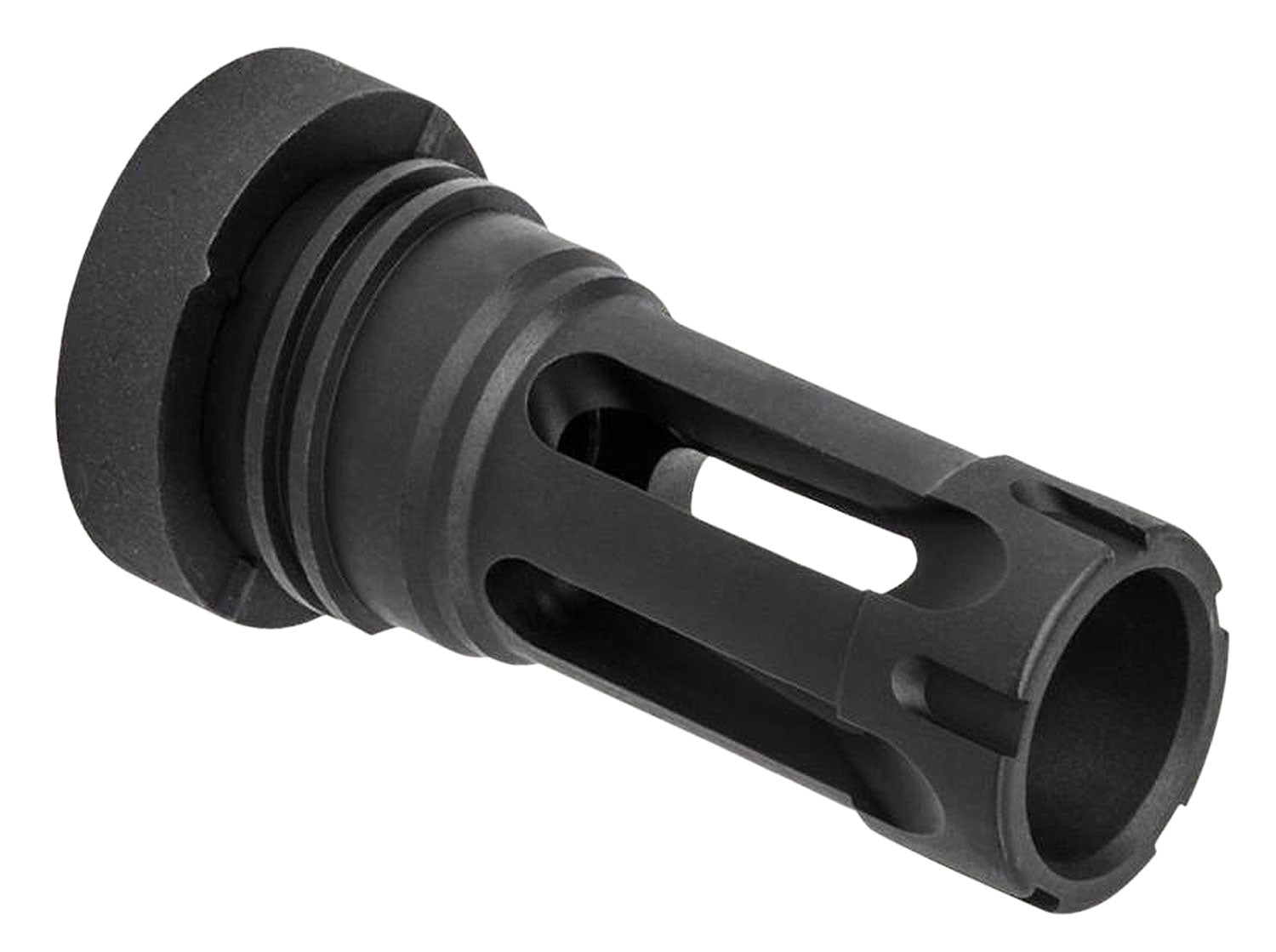 YHM 430224A Phantom Quick Detach Flash Hider Black Steel 5/8"-24 TPI 30 Cal AR-Platform