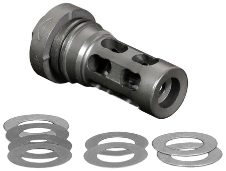 YHM 4302MB24A Quick Detach Muzzle Brake Black Finish Steel 5/8"-24 TPI 30 Cal AR-Platform