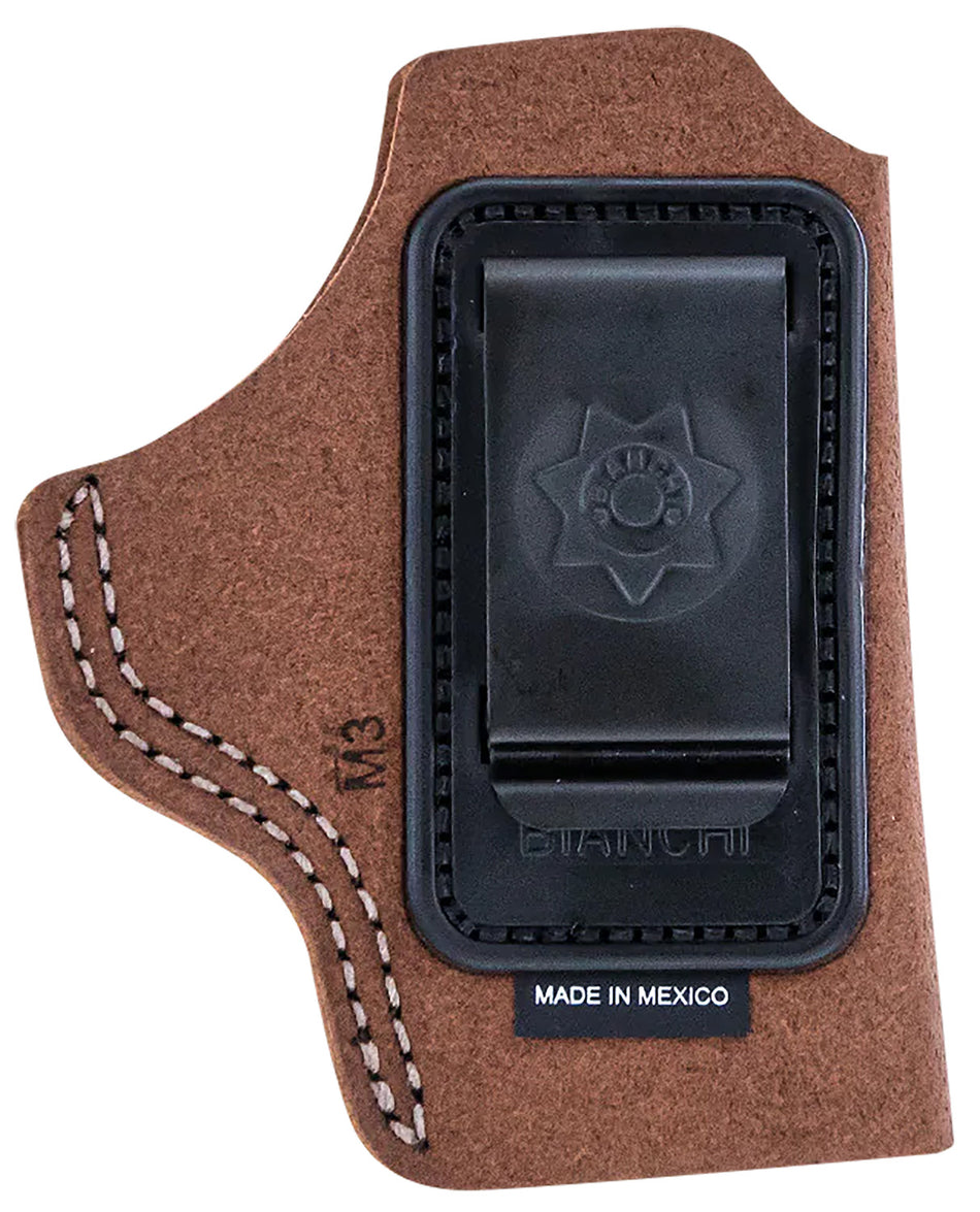 Bianchi 10382 6C IWB Tan Leather Belt Clip Holster Size 02 Right Hand for 3" Barrel Small Frame Revolvers