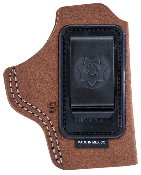 Bianchi 10376 6C IWB Tan Leather Belt Clip Holster Right Hand for 2-3" Barrel Colt/Ruger/S&W K Frame