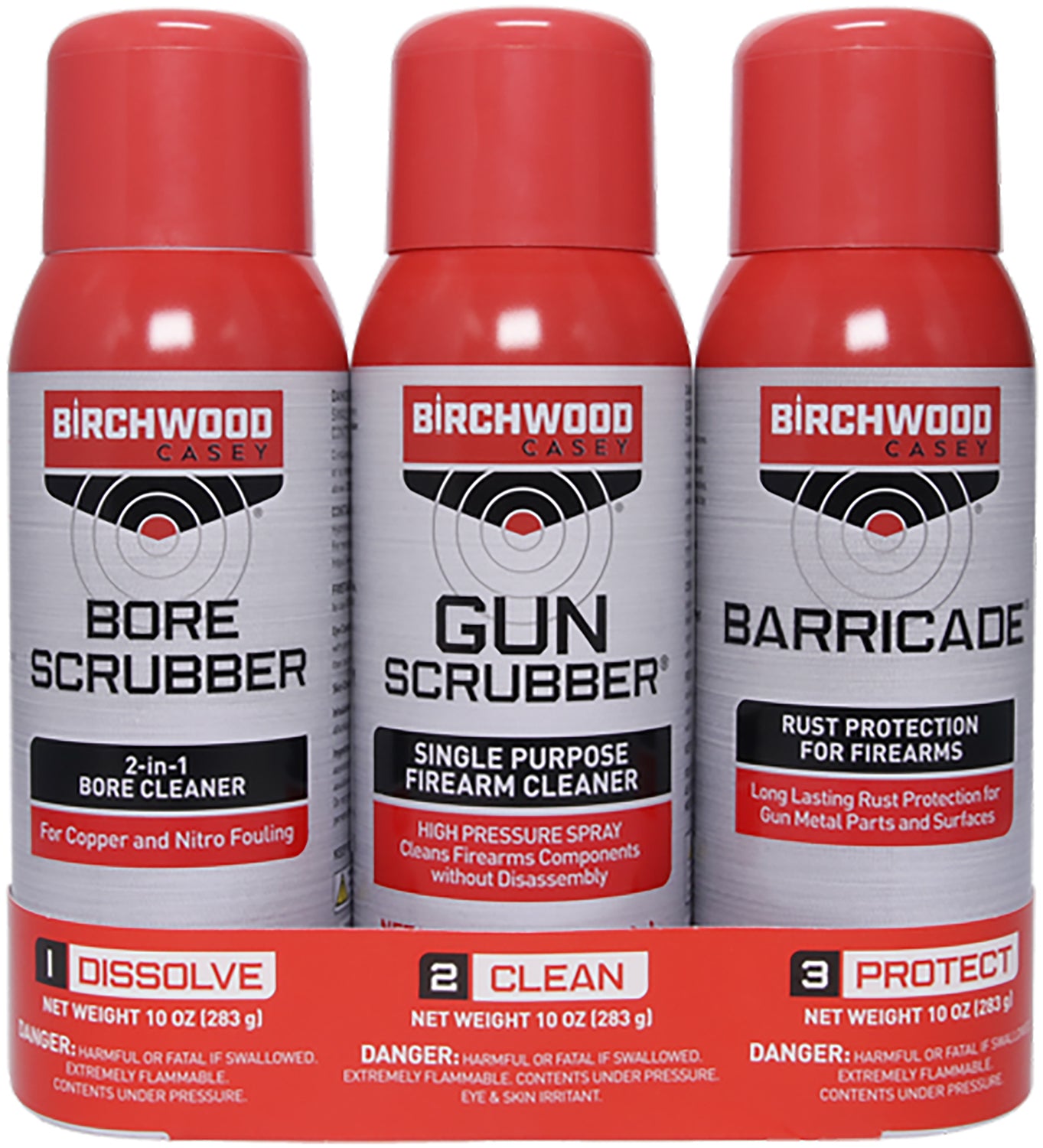 Birchwood Casey 33309 1-2-3 Aerosol Firearm Cleaning Value Pack 3 Pack 10 oz.