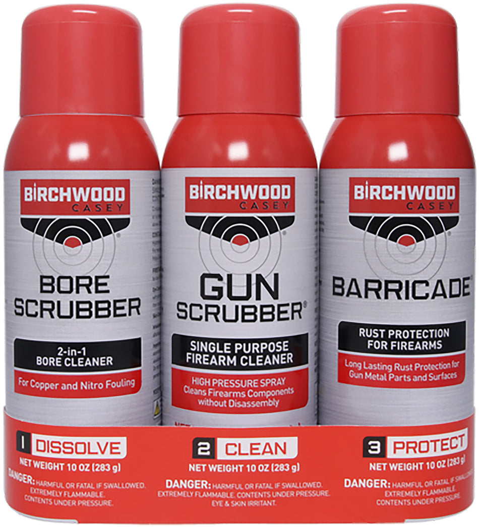 Birchwood Casey 33309 1-2-3 Aerosol Firearm Cleaning Value Pack 3 Pack 10 oz.