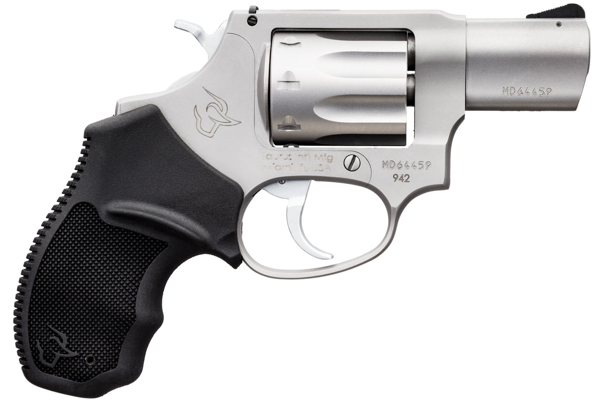 Taurus 2942029UL 942 Ultra-Lite .22 LR 8-Round 2" Revolver - Matte Stainless Barrel & Cylinder, Aluminum Frame, Black Polymer Grip