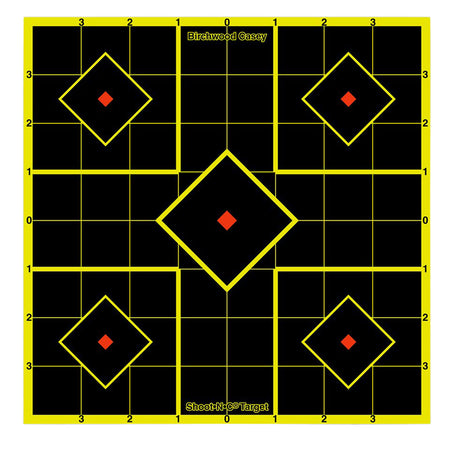 Birchwood Casey Shoot-N-C 34112 Multi Color 8" 5-Diamond Reactive Adhesive Paper Target 15 Pack